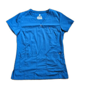 Adar Pro Medical Scrub Top Nursing Women's Elevated V-Neck Sz. S - Teal Cerulean